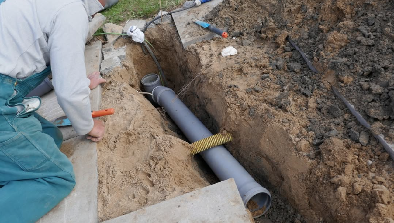 OneCall Plumber Redmond technician repairing a pipe at a job site